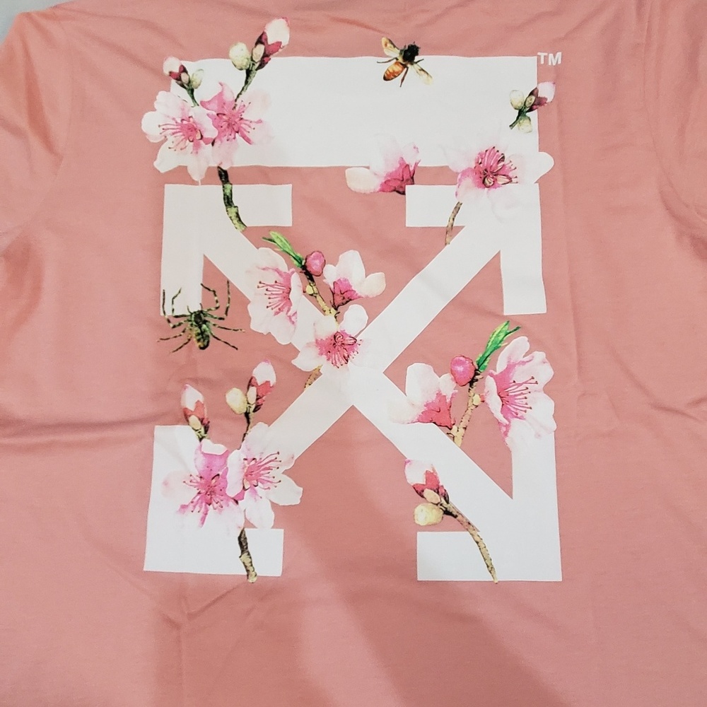 Off White Pink Floral print tee